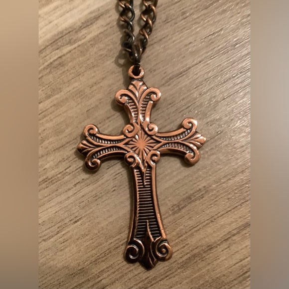 New vintage Solid copper cross - Picture 2 of 4